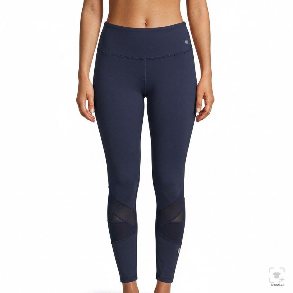 Womens Leggings XL Blue High Rise Athletic Yoga Stretch Workout